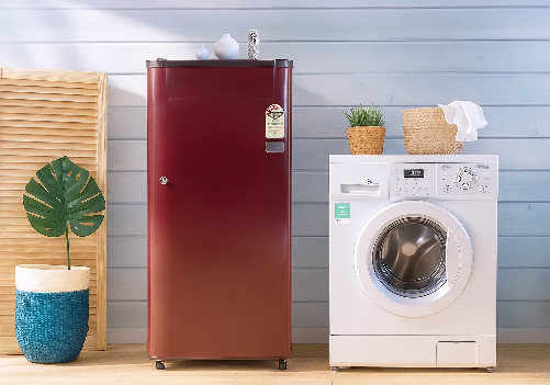 Single Door Fridge & Front Load Washing Machine Combo
